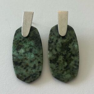 KENDRA SCOTT Silver and Green Stone Earrings